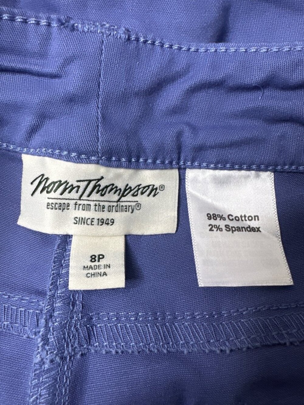 Norm Thompson Women Blue Pants Size 8 Petite Stretch Fabric Summer Vacay Spring - Picture 4 of 8